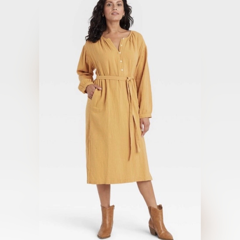 Universal Thread sz XXL Balloon long sleeve tie-front shirtdress shirt dress